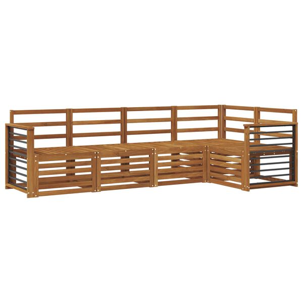 vidaXL Ensembles de canap&eacute;s 5 pcs Naturel Bois d'Acacia Massif