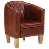 vidaXL Chaise cabriolet marron cuir v&eacute;ritable