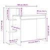 vidaXL Bureau Chêne fumé 100 x 40 x 90 cm Bois d'ingénierie