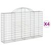vidaXL Paniers &agrave; gabions arqu&eacute;s 4 pcs 200x30x120/140 cm Fer galvanis&eacute;