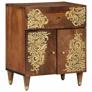 vidaXL Cabinet de chevet avec porte marron miel 50 x 33 x 60 cm