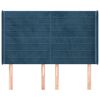 vidaXL T&ecirc;te de lit avec oreilles Bleu fonc&eacute; 147x16x118/128 cm Velours
