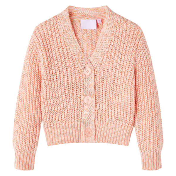 Cardigan pour enfants tricoté rose mélangé 128