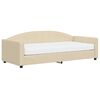 vidaXL Lit de jour avec matelas crème 90x200 cm tissu