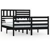 vidaXL Cadre de lit sans matelas noir 150x200 cm bois massif
