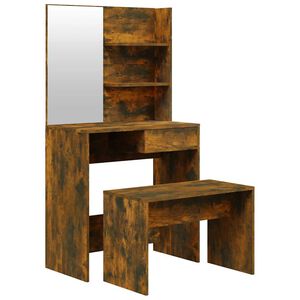 vidaXL Ensemble de coiffeuse Ch&ecirc;ne fum&eacute; 74,5x40x141 cm