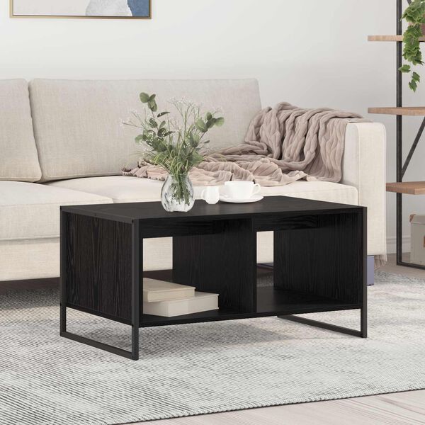 vidaXL Table basse Ch&ecirc;ne noir 80 x 50 x 40 cm Bois d'ing&eacute;nierie