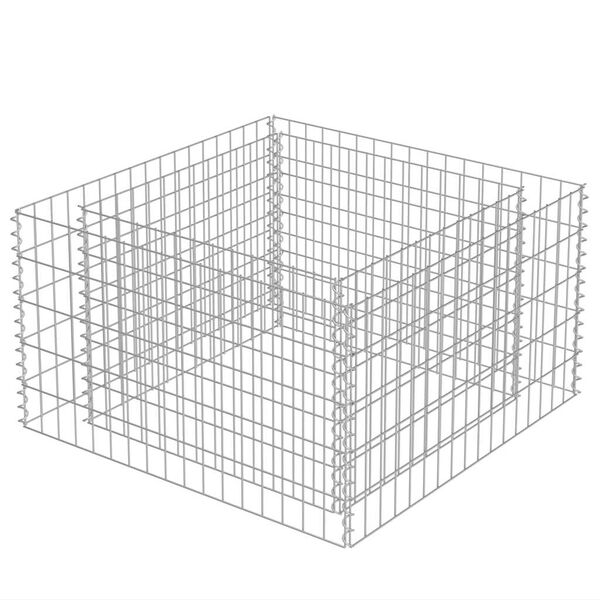 vidaXL Lit surélevé à gabion Acier galvanisé 90x90x50 cm