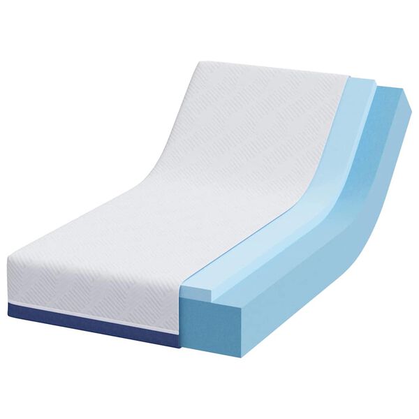 vidaXL Matelas Blanc et Bleu 80 x 160 cm Tissu jacquard