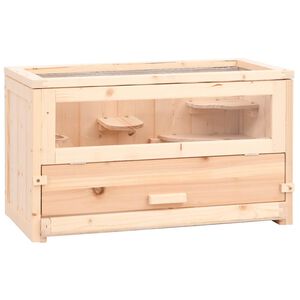 vidaXL Cage &agrave; hamster 60x30x35 cm bois massif de sapin