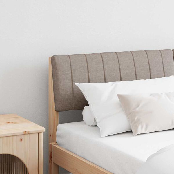 vidaXL T&ecirc;te de lit capitonn&eacute;e Taupe 160 cm Pin massif