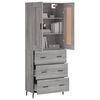 vidaXL Buffet haut Sonoma gris 69,5x34x180 cm Bois d'ingénierie