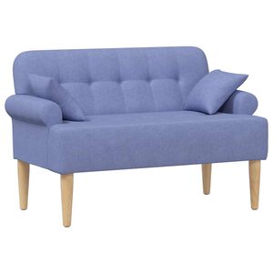 vidaXL Canap&eacute; love seat avec capitonnage en boutons Bleu denim Tissu