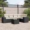 vidaXL Salon de jardin 6 pcs avec coussins noir r&eacute;sine tress&eacute;e