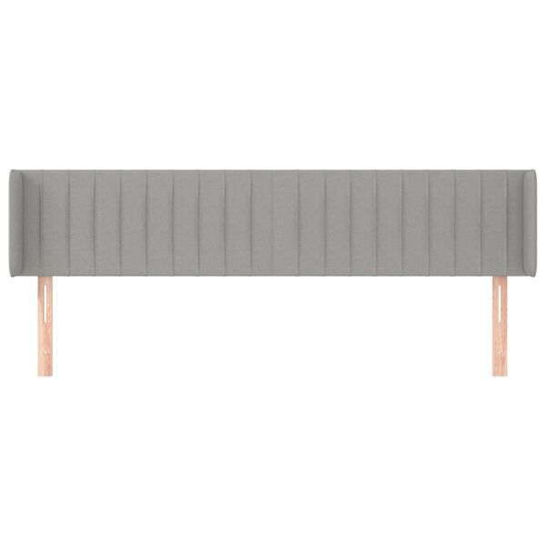 vidaXL T&ecirc;te de lit avec oreilles Gris clair 183x16x78/88 cm Tissu