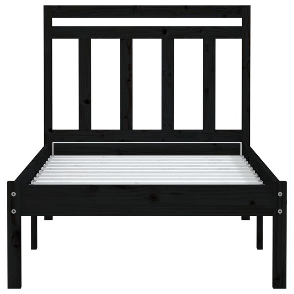 vidaXL Cadre de lit sans matelas noir bois massif