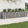 vidaXL Lit sur&eacute;lev&eacute; gabion 2 pcs Argent&eacute; 260 x 60 x 55 cm