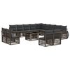 vidaXL Ensemble de canap&eacute; de jardin 14 pc Gris et Gris fonc&eacute; polyrotin