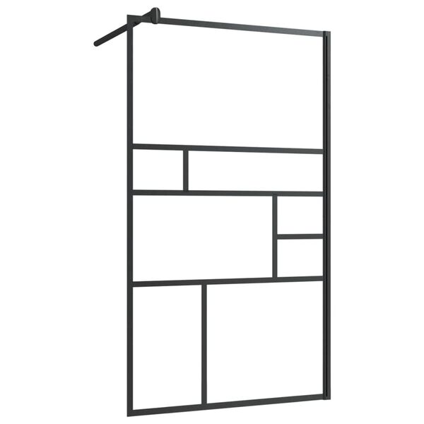 vidaXL Paroi de douche à verre ESG transparent 90x195 cm Noir