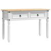 vidaXL Table d'appoint CORONA Blanc 115 x 46 x 73 cm Pin massif