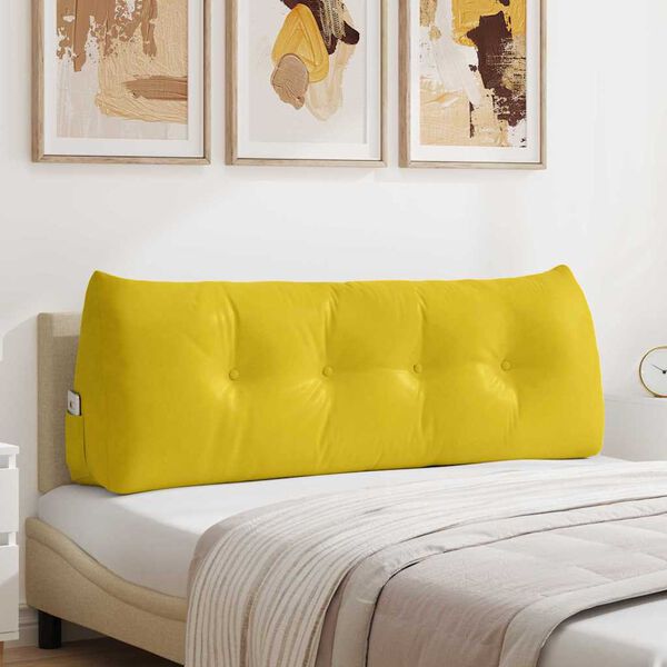vidaXL Coussin de Dos Jaune 140 x 24 x 50 cm Velours