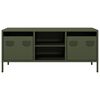 vidaXL Meuble TV vert olive 101,5x39x43,5 cm acier lamin&eacute; &agrave; froid