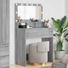 vidaXL Tables de maquillage pour chambre avec tiroir Gris Sonoma