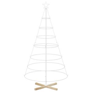 vidaXL Arbre en c&ocirc;ne de No&euml;l KUOPIO 180 cm Acier Blanc