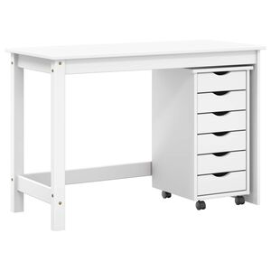 vidaXL Ensemble bureau et cabinet roulant MOSS 2 pcs Blanc