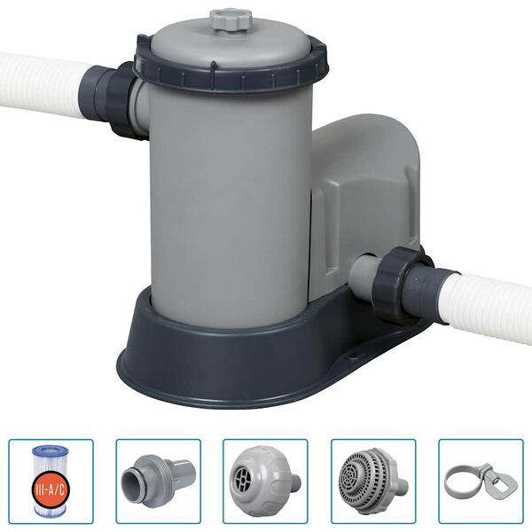 Bestway Ensemble de piscine Power Steel Rectangulaire 549x274x122 cm