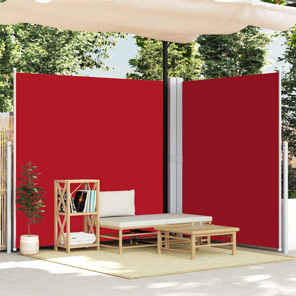 vidaXL Auvent lat&eacute;ral r&eacute;tractable Rouge 220x600 cm