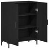 vidaXL Buffet Ch&ecirc;ne noir 69,5 x 34 x 90 cm Bois d'ing&eacute;nierie