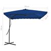 vidaXL Parasol de jardin avec mât en acier bleu 250x250x230 cm