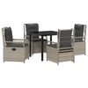 vidaXL Ensemble de salle &agrave; manger pour jardin 5 pc Gris clair