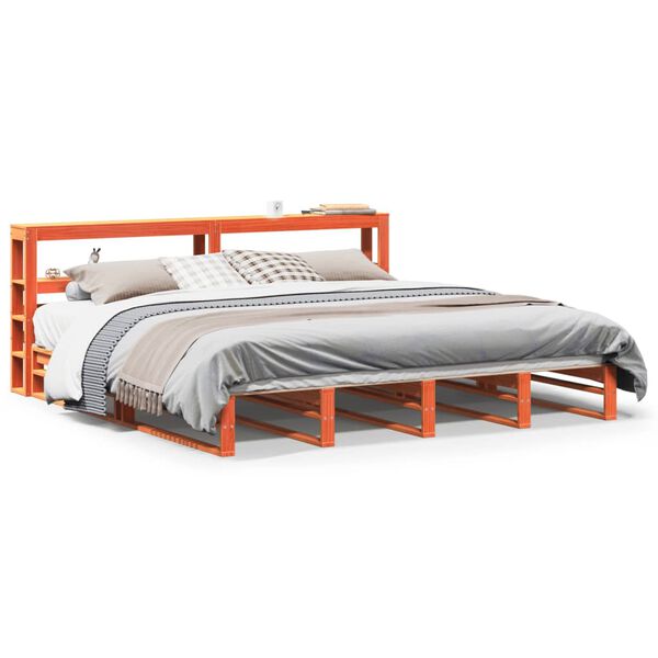 vidaXL Cadre de lit sans matelas cire marron 180x200cm bois pin massif