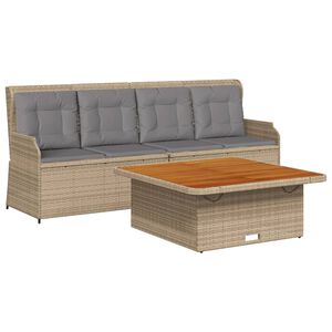 vidaXL Salon de jardin avec coussins 3 pcs beige r&eacute;sine tress&eacute;e