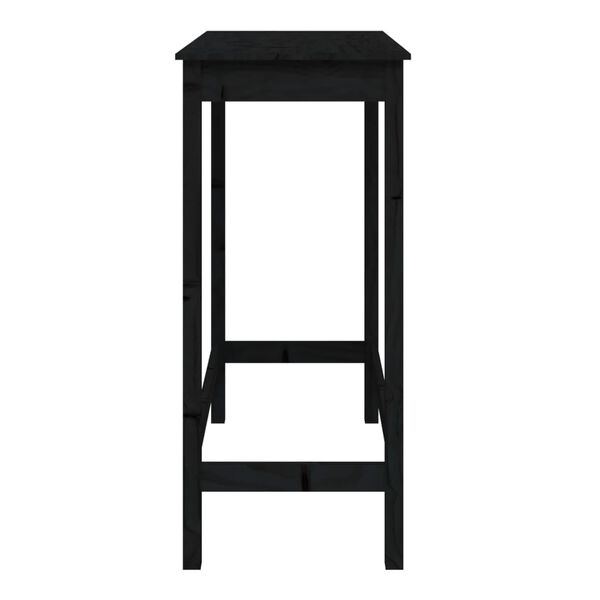 vidaXL Table de bar Noir 100x50x110 cm Bois massif de pin