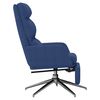 vidaXL Chaise de relaxation avec repose-pied Bleu Tissu