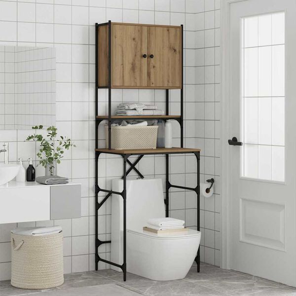 vidaXL Cabinet pour lave-linge Ch&ecirc;ne artisanal 68 x 48,5 x 194 cm