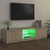 vidaXL Meuble TV avec lumi&egrave;res LED ch&ecirc;ne sonoma 140x40x36 cm