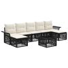 vidaXL Ensemble de canap&eacute; de jardin 8 pcs Noir polyrotin