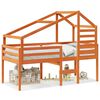 vidaXL Lit haut sans matelas cire marron 75x190 cm bois de pin massif