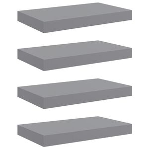 vidaXL &Eacute;tag&egrave;res murales flottantes 4 pcs Gris 40x23x3,8 cm MDF