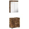 vidaXL Ensemble de mobilier de salle de bain TULUM 2 pi&egrave;ces Ch&ecirc;ne fum&eacute;