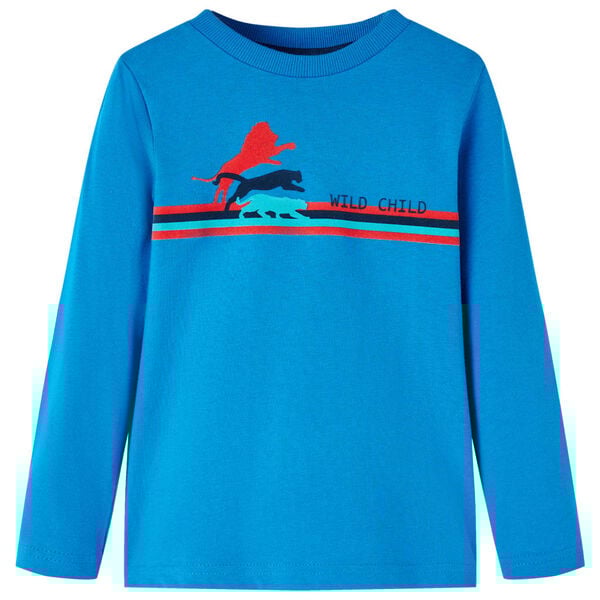 T-shirt enfants manches longues bleu cobalt 116