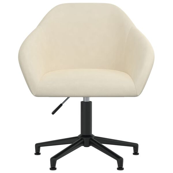 vidaXL Chaises pivotantes &agrave; manger lot de 2 cr&egrave;me velours