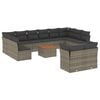 vidaXL Salon de jardin avec coussins 13 pcs gris r&eacute;sine tress&eacute;e