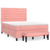 vidaXL Sommier à lattes de lit avec matelas Rose 140x190 cm Velours