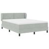 vidaXL Lit &agrave; ressorts avec matelas Gris clair 140 x 200 cm Velours