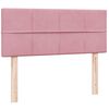 vidaXL Sommier &agrave; lattes de lit avec matelas et LED rose 120x220 cm velours